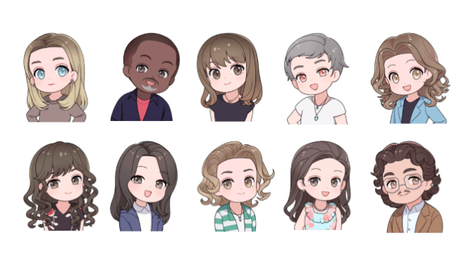 【The Halp Network 様】社員SD似顔絵制作 メインビジュアル