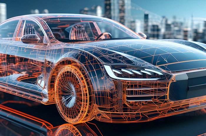 3DCGで制作された車のモデル