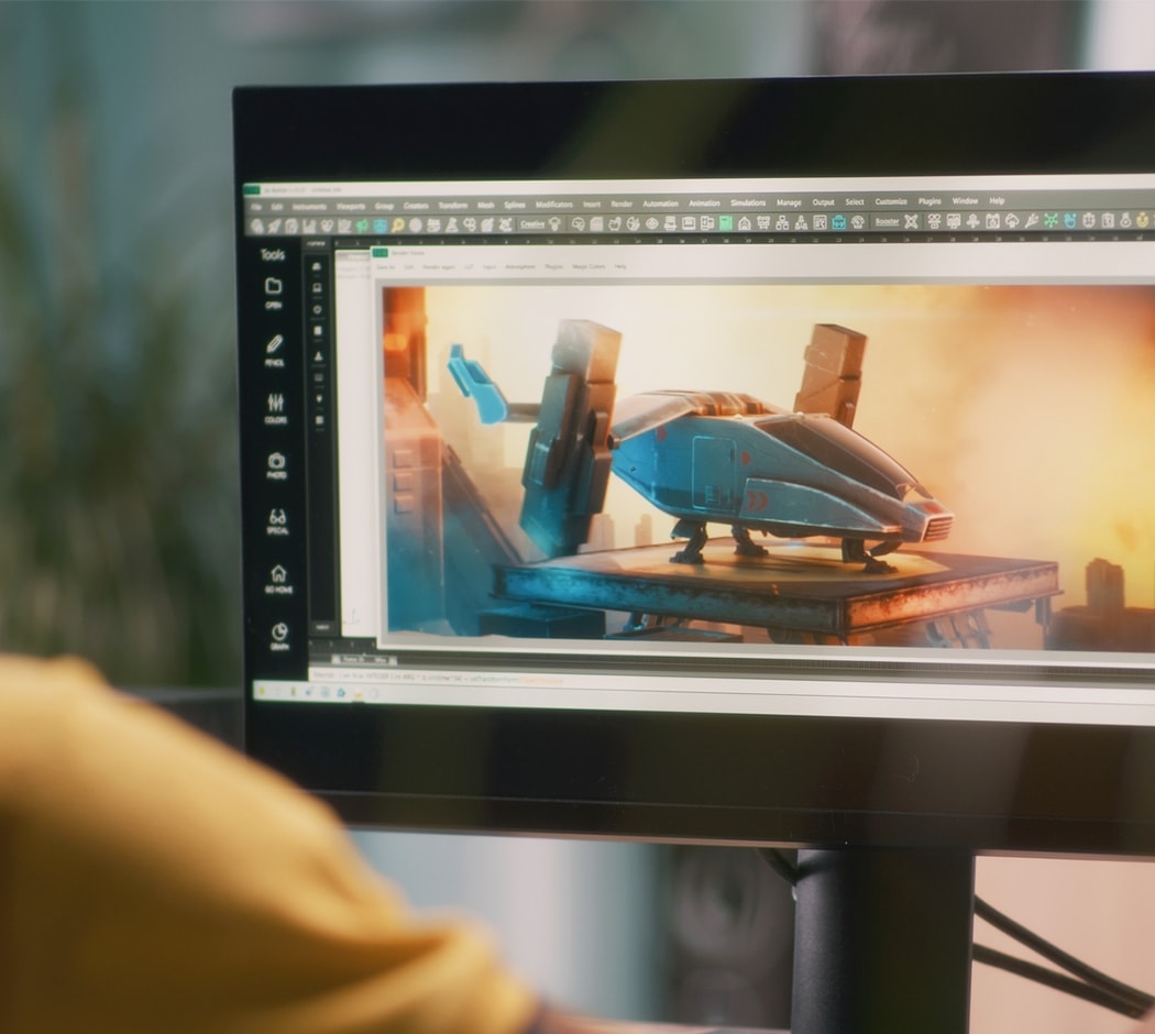 ゲームの3DCGモデリングをする様子
