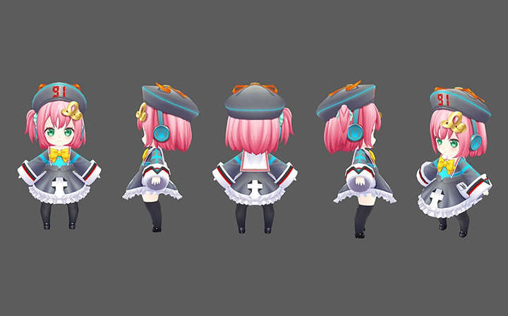 キャラクターモデル制作プラン(キャラザなし)サンプル画像