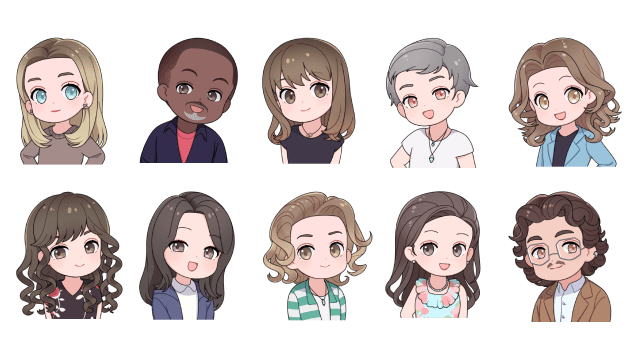 【The Halp Network 様】社員SD似顔絵制作